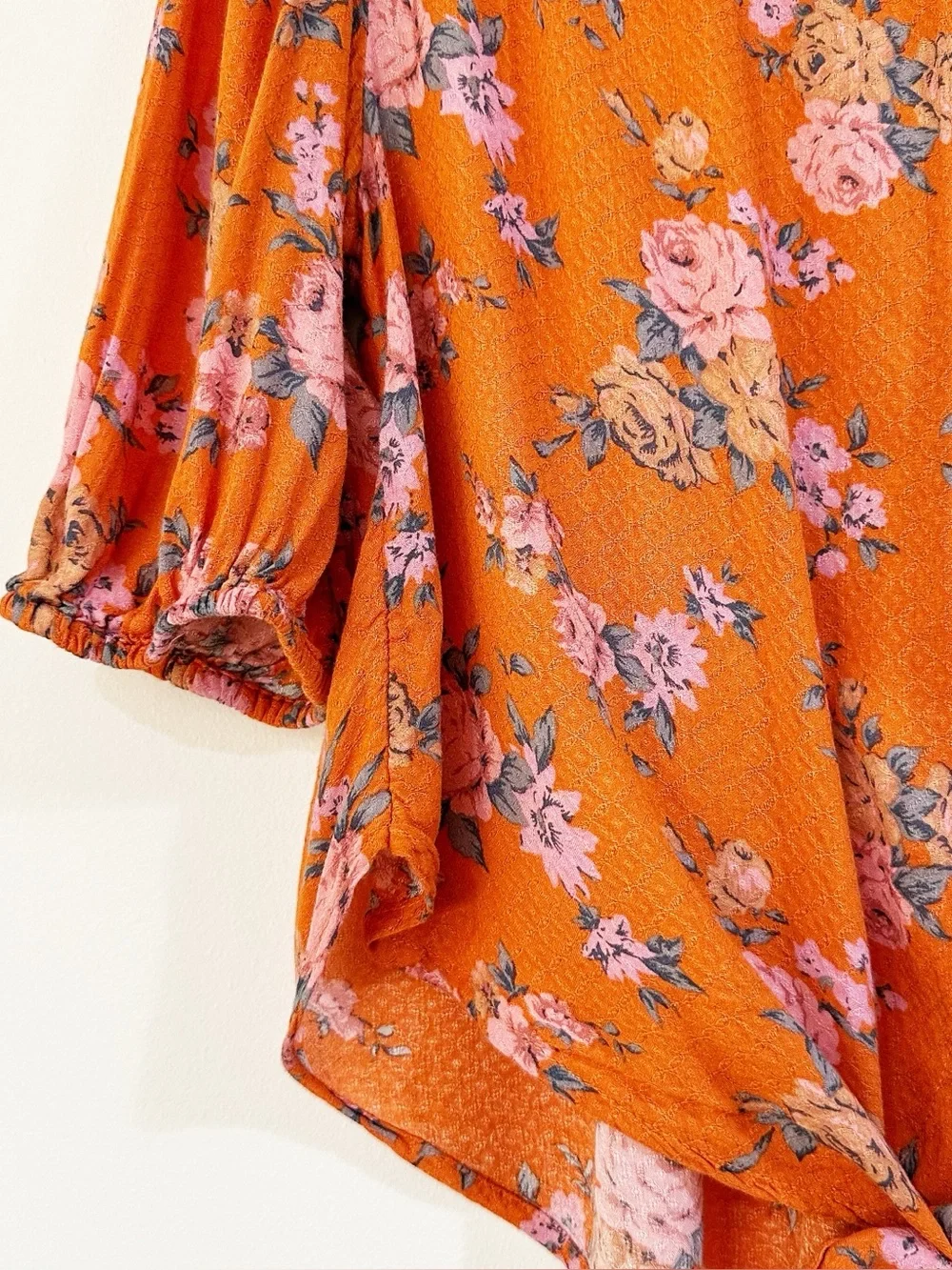 Free People Celia Floral Print Tie Front Blouse Size Small